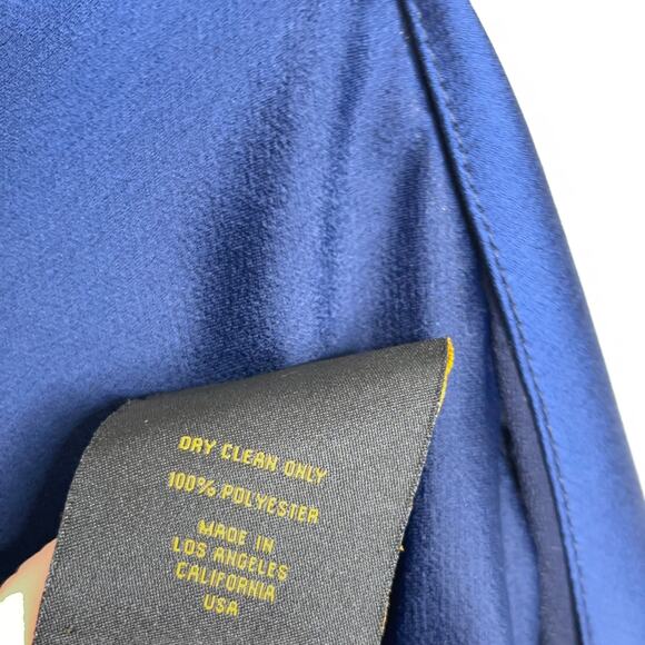 JUAN CARLOS OBANDO Satin Amalfi Gown Maxi Dress Blue {XX11} - Picture 9 of 9